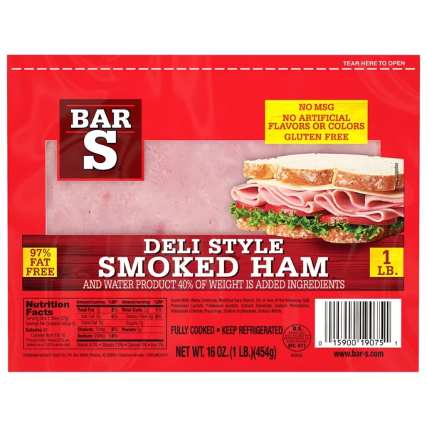Bar s sliced Cooked Ham item# P018