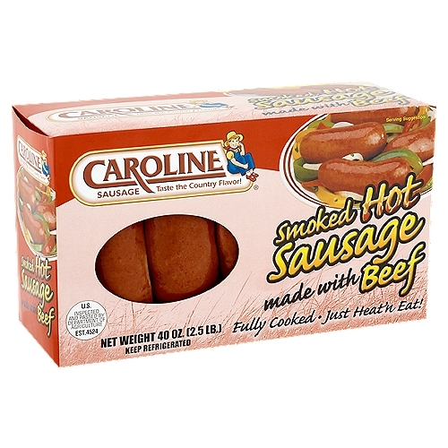 Caroline smoked beef sausage hot item# B017