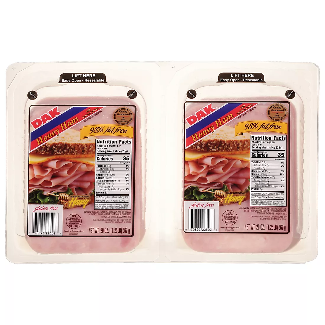 Dak honey ham 2 pack item# P004