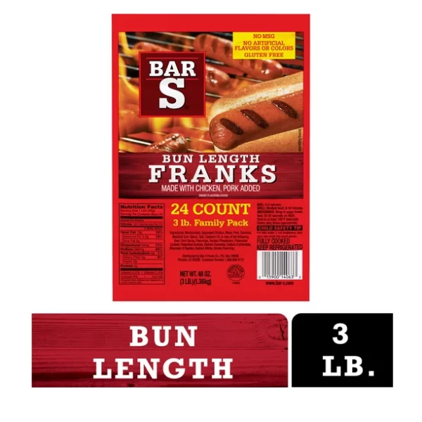 Bar S Bun Length Franks chicken hot dogs item # C001 - Image 5