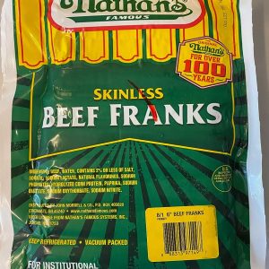 Nathans beef franks item # B005
