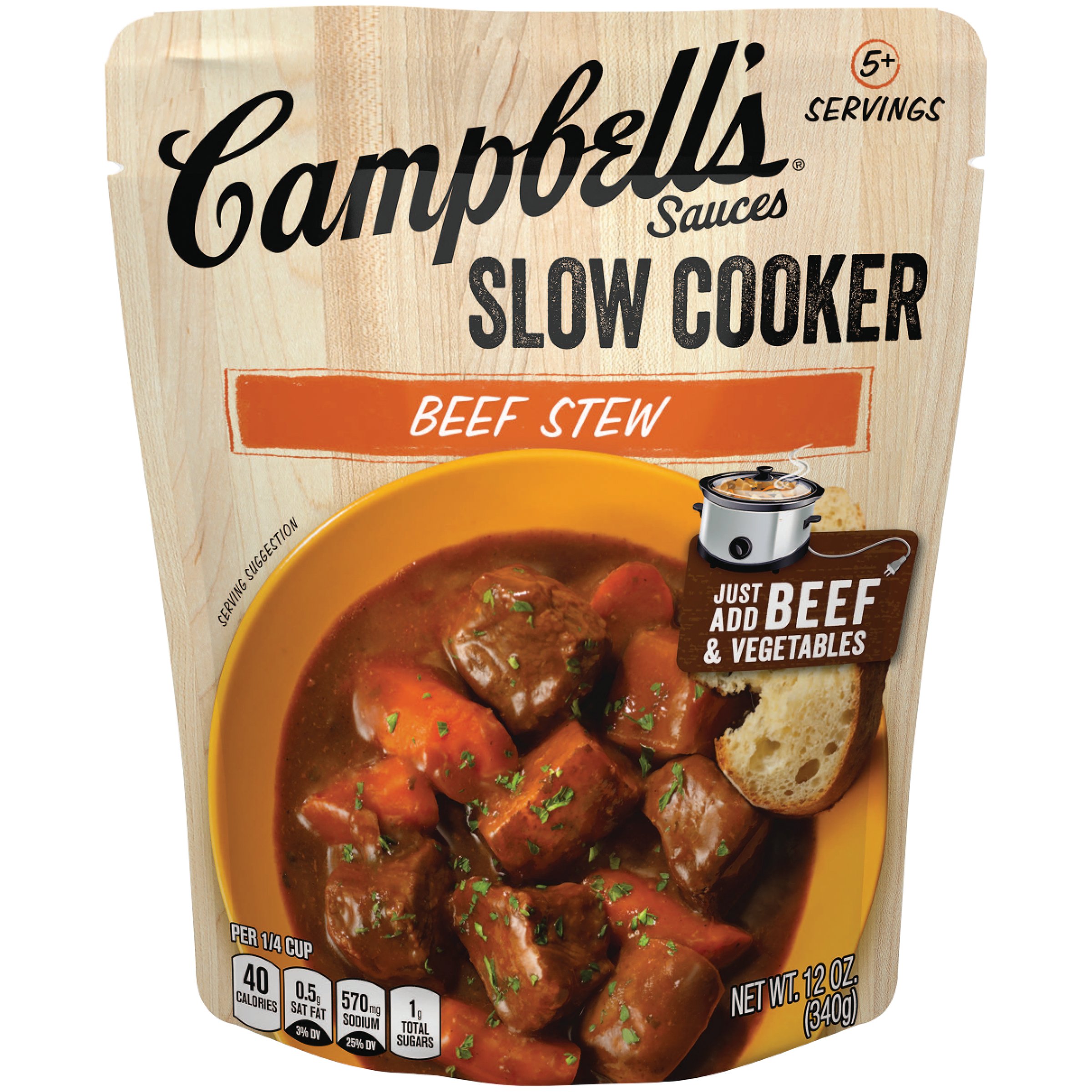 Campbell’s sauces slow cooker beef stew item# su009