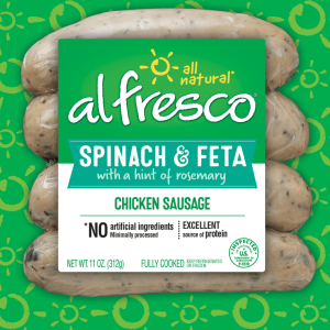 Alfresco chicken sausage spinach & feta item #C010