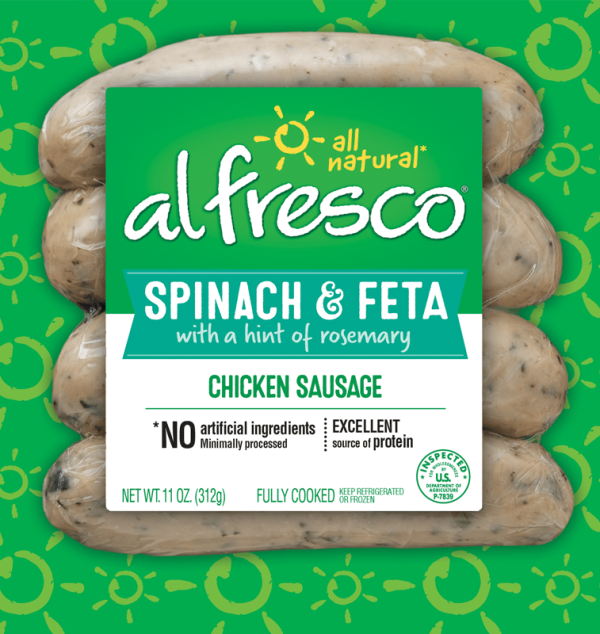 Alfresco chicken sausage spinach & feta item #C010