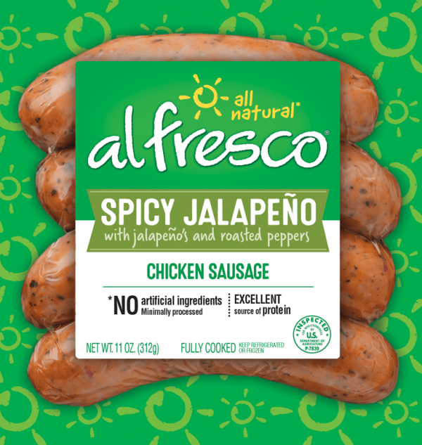 Alfresco chicken sausage spicy jalapeno item # C009