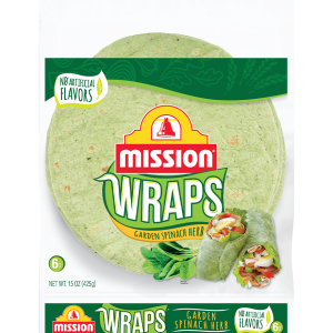Mission tortilla wraps spinach item# br004