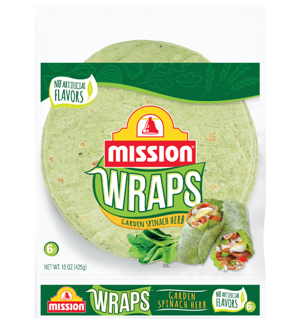 Mission tortilla wraps spinach item# br004