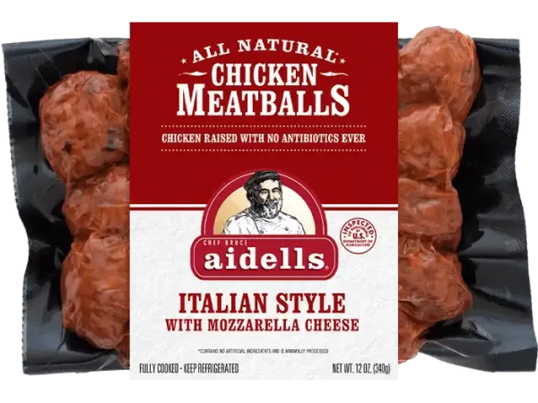 Aidells chicken meatballs Italian style item # C020