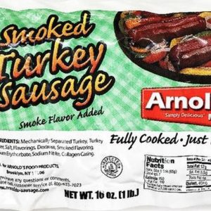 Arnolds smoked turkey sausage item# T012