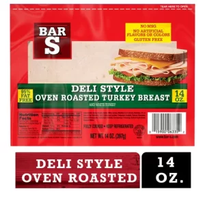 Bar s oven turkey breast deli slice item# T016