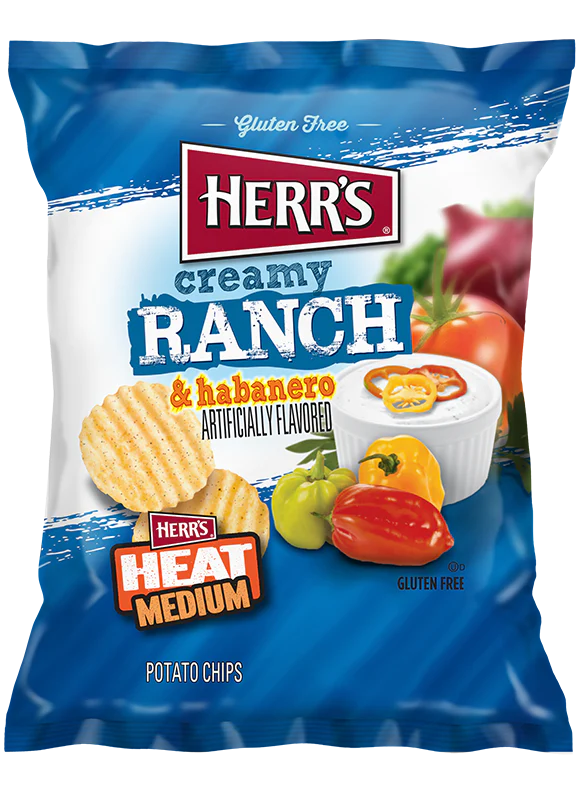 Herrs creamy ranch & habanero chips (single pack) sn081