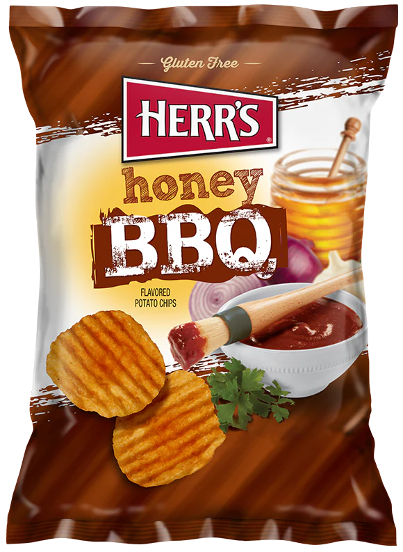 Herrs honey bbq ripple chips (single pack) sn082