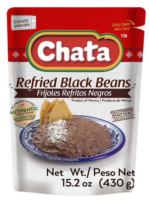 Chata refried black beans item# su12